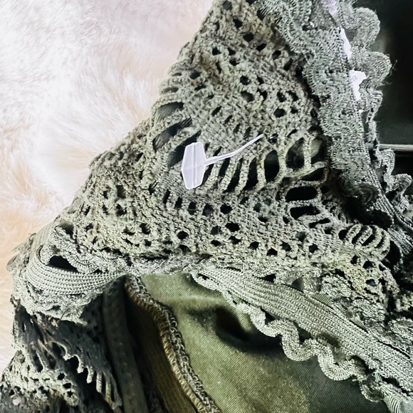 BECCA Olive Green Crochet One Piece Bathing Suit - Picture 7 of 7